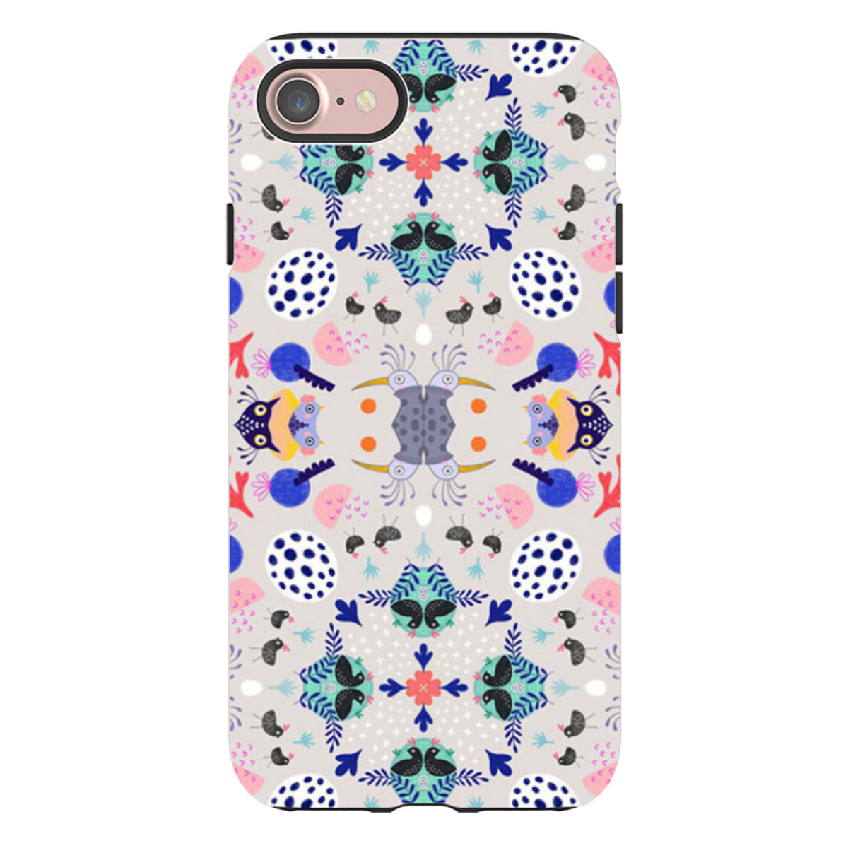 iPhone Tough Case - Crazy Bird Pattern By Mia Underwood