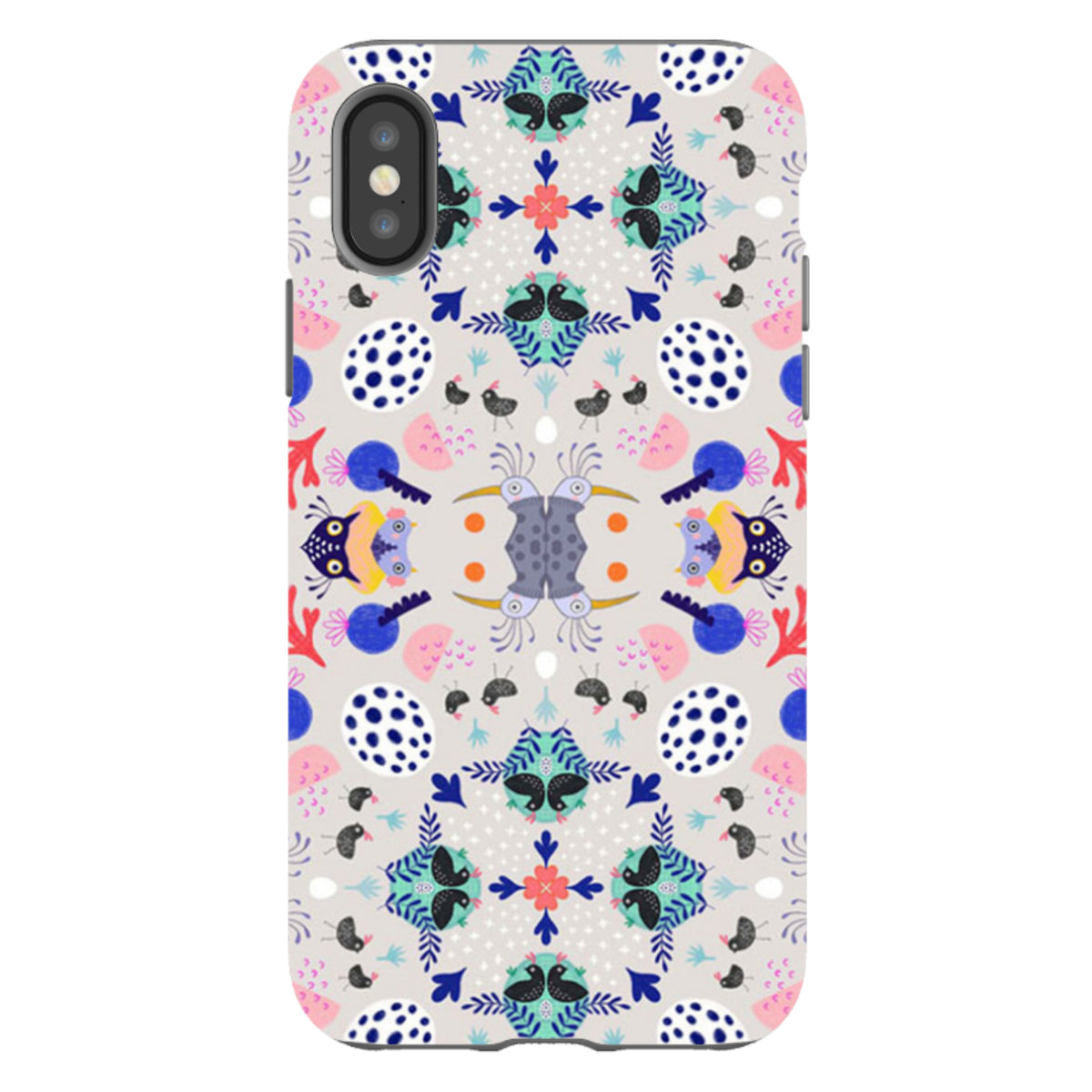 iPhone Tough Case - Crazy Bird Pattern By Mia Underwood