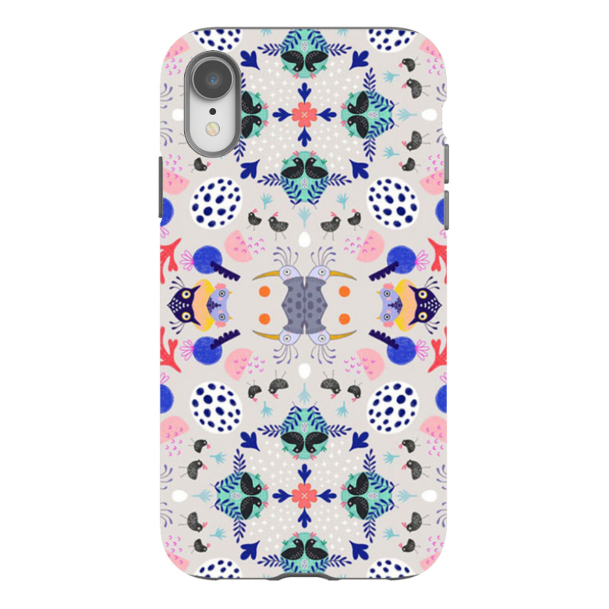 iPhone Tough Case - Crazy Bird Pattern By Mia Underwood