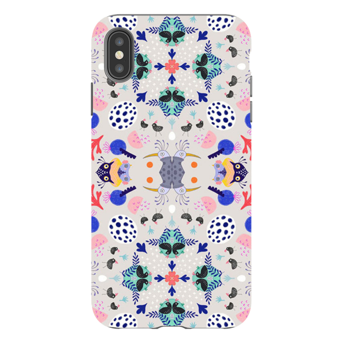 iPhone Tough Case - Crazy Bird Pattern By Mia Underwood