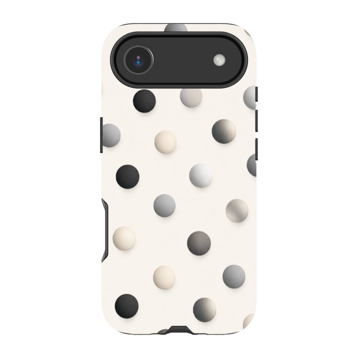 Здрав калъф за iPhone – крем и сиви точки