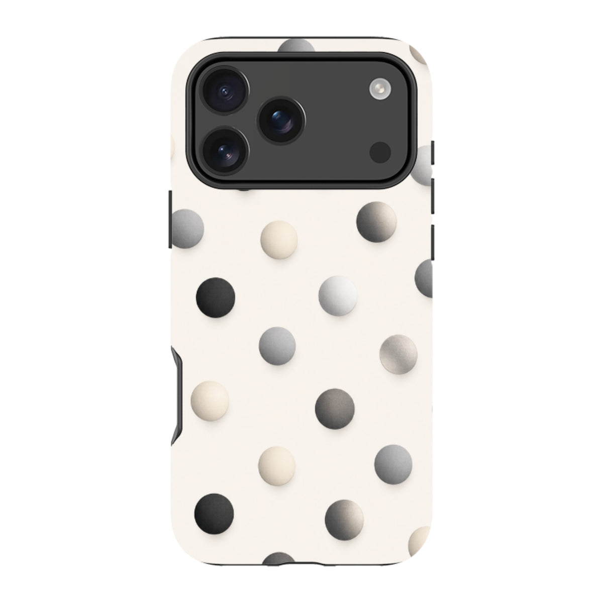 Здрав калъф за iPhone – крем и сиви точки