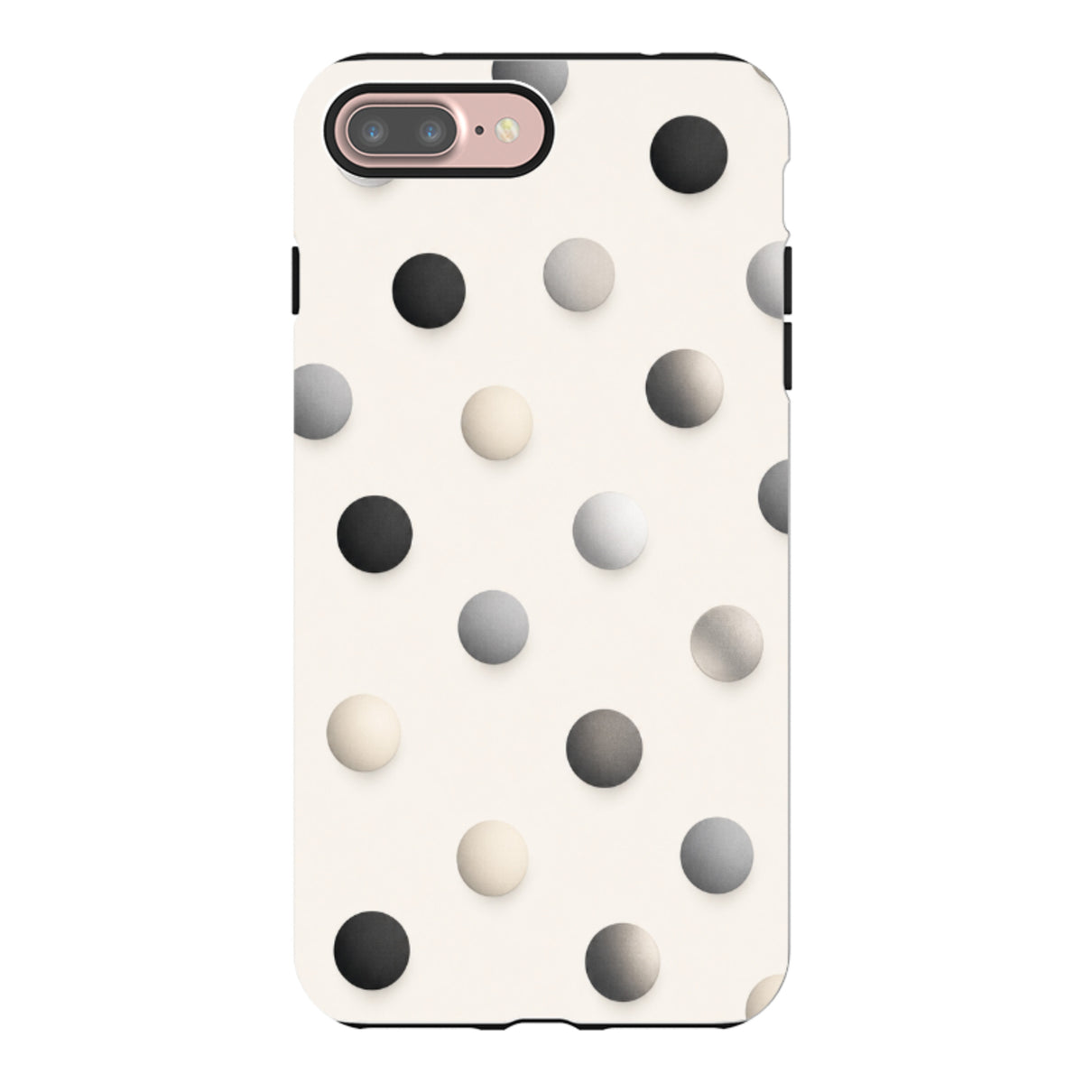 Здрав калъф за iPhone – крем и сиви точки