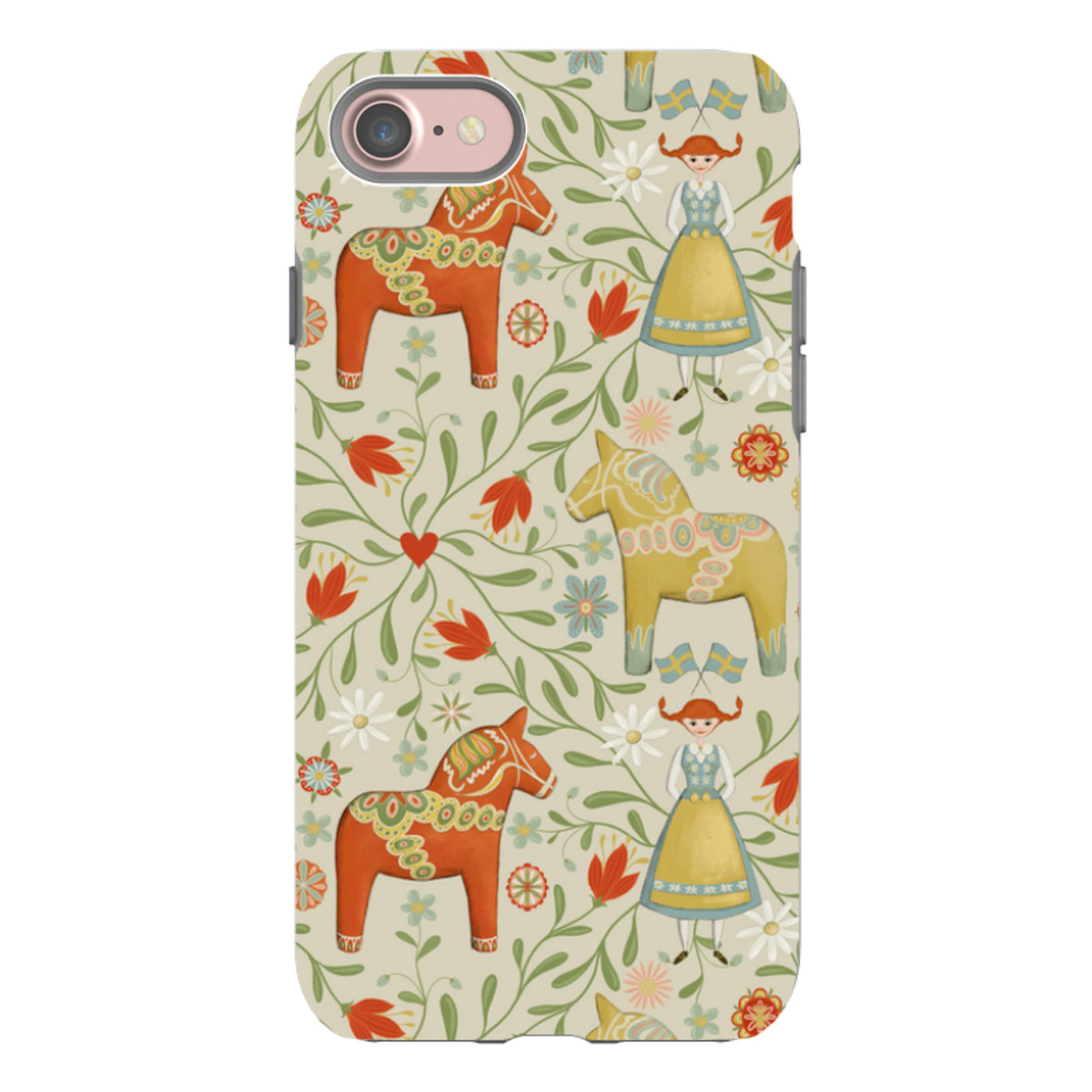 iPhone Tough Case - Dala Horse By Maja Lindberg