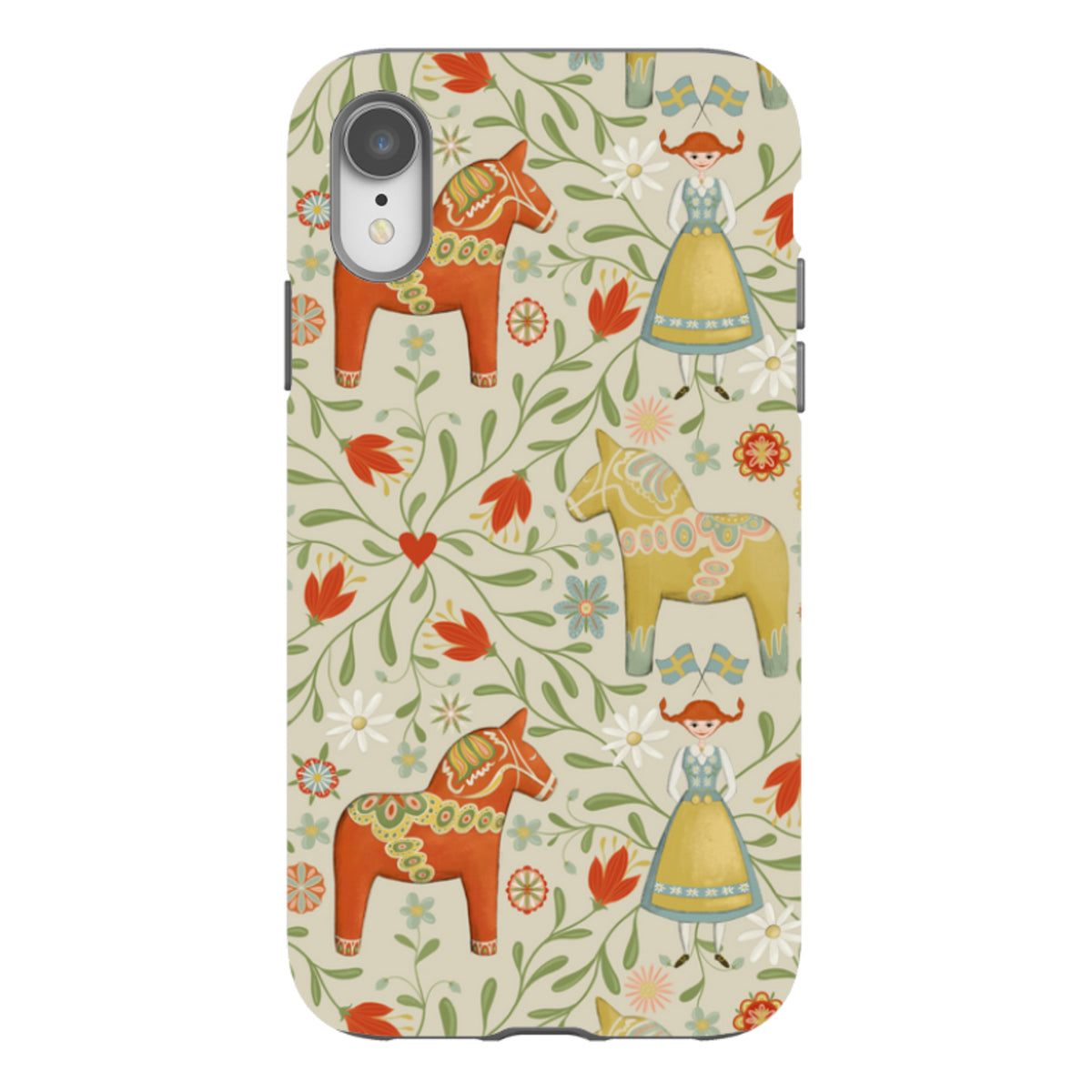 iPhone Tough Case - Dala Horse By Maja Lindberg
