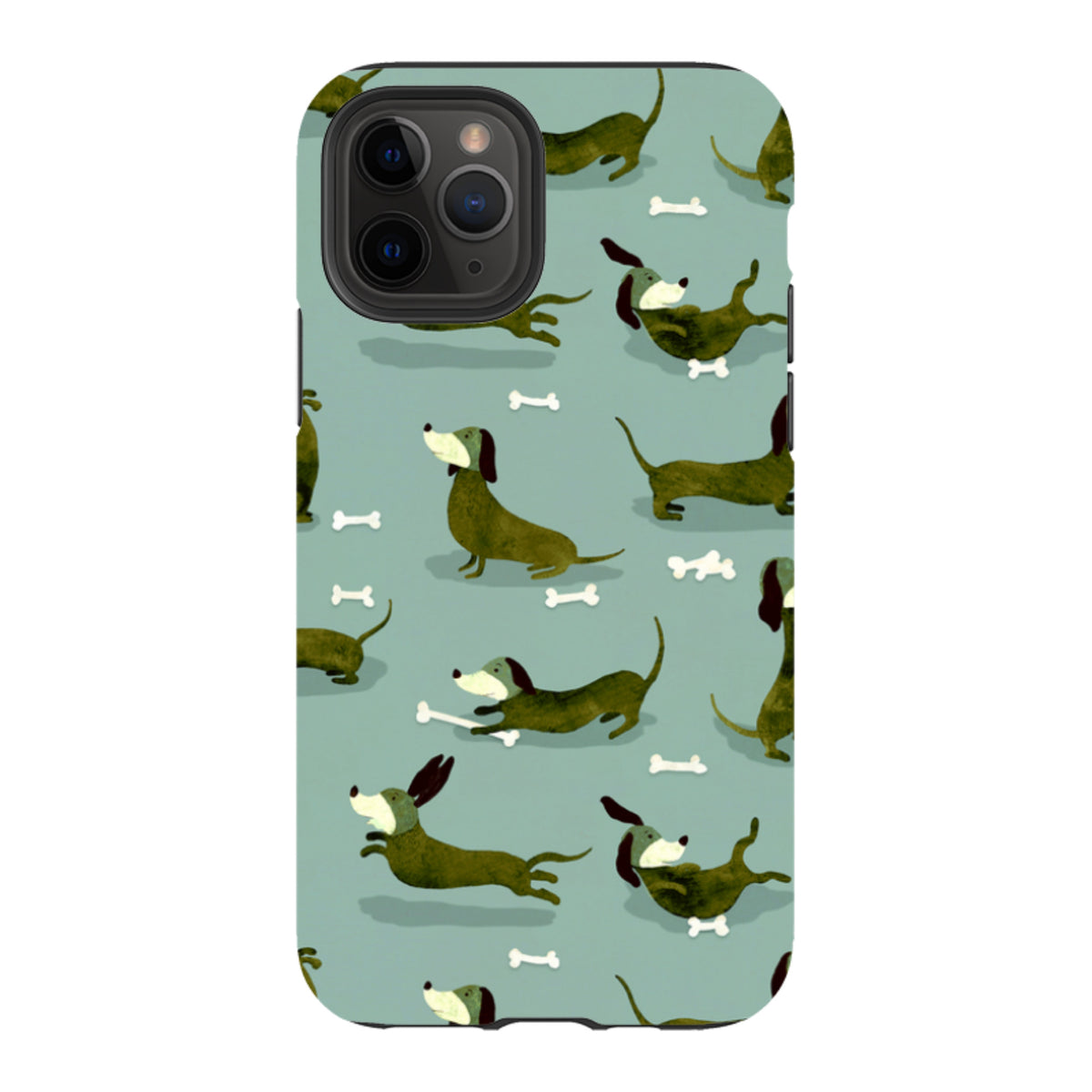 Издръжлив кейс за iPhone - Dash Dogs Green от Катрин Куин