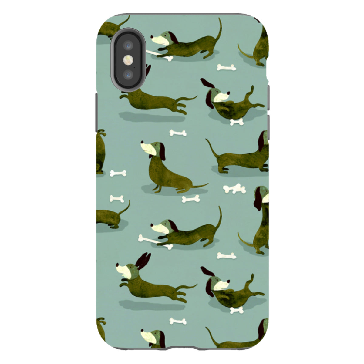 Издръжлив кейс за iPhone - Dash Dogs Green от Катрин Куин