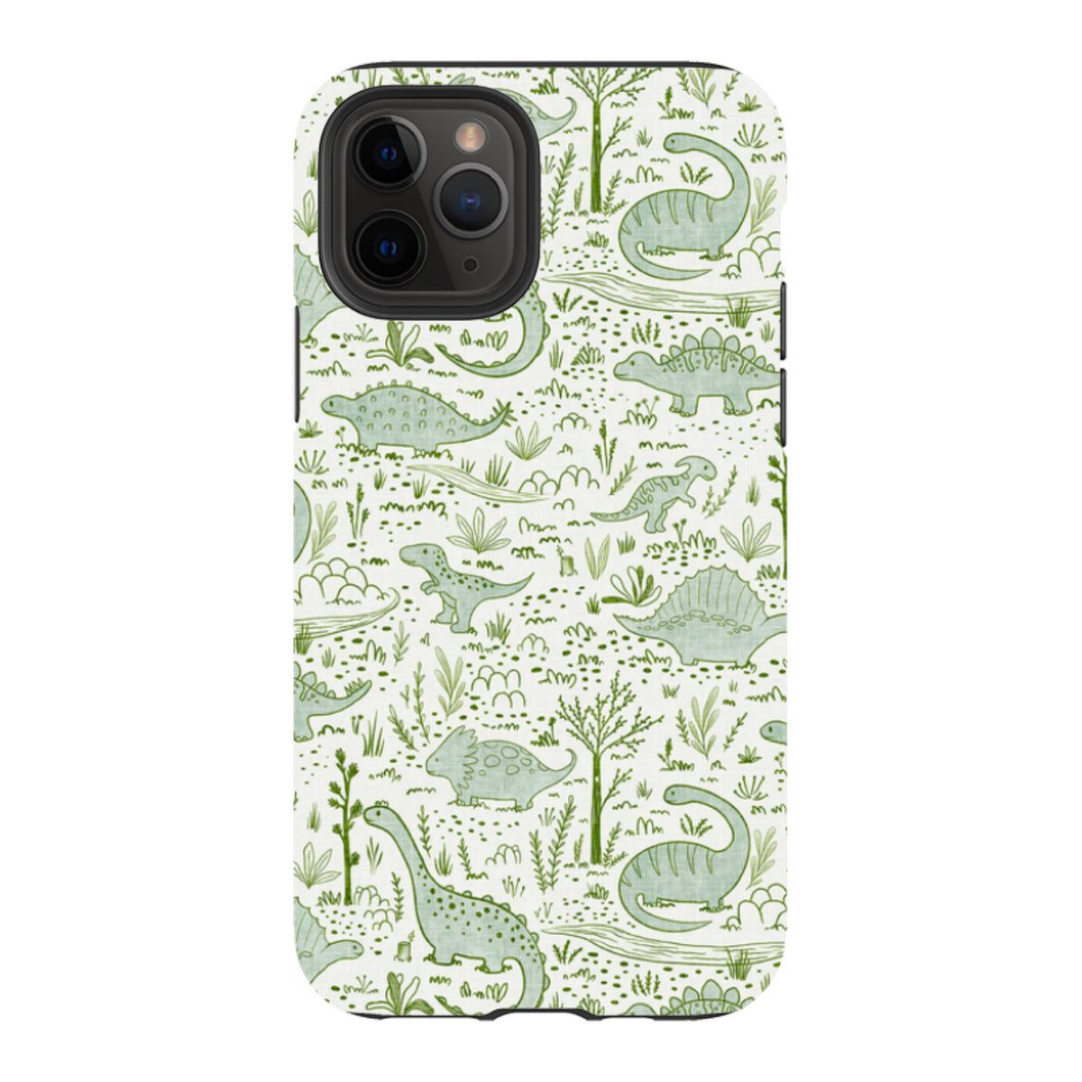 iPhone Tough Case - Dinosaur line green By Katherine Quinn
