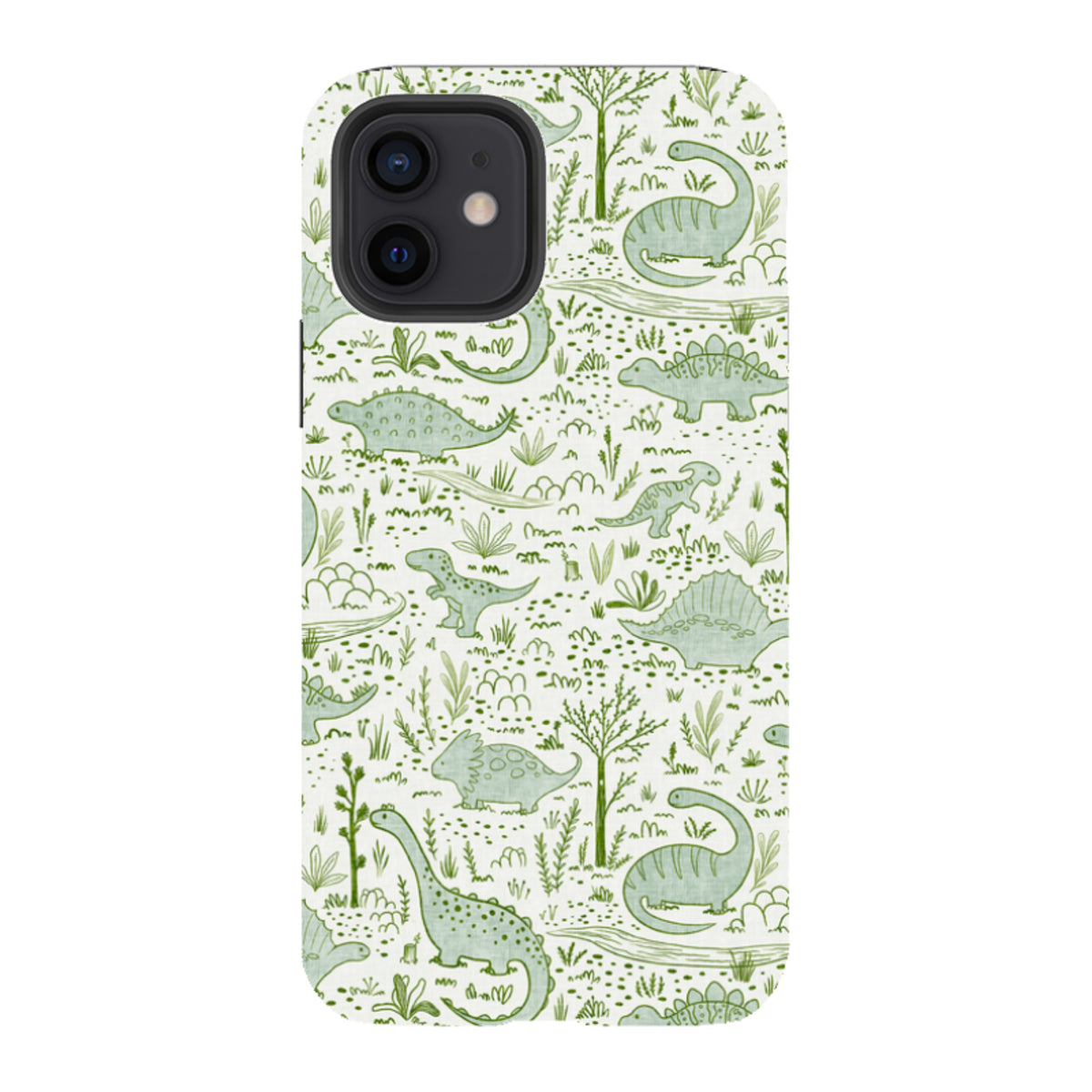 iPhone Tough Case - Dinosaur line green By Katherine Quinn