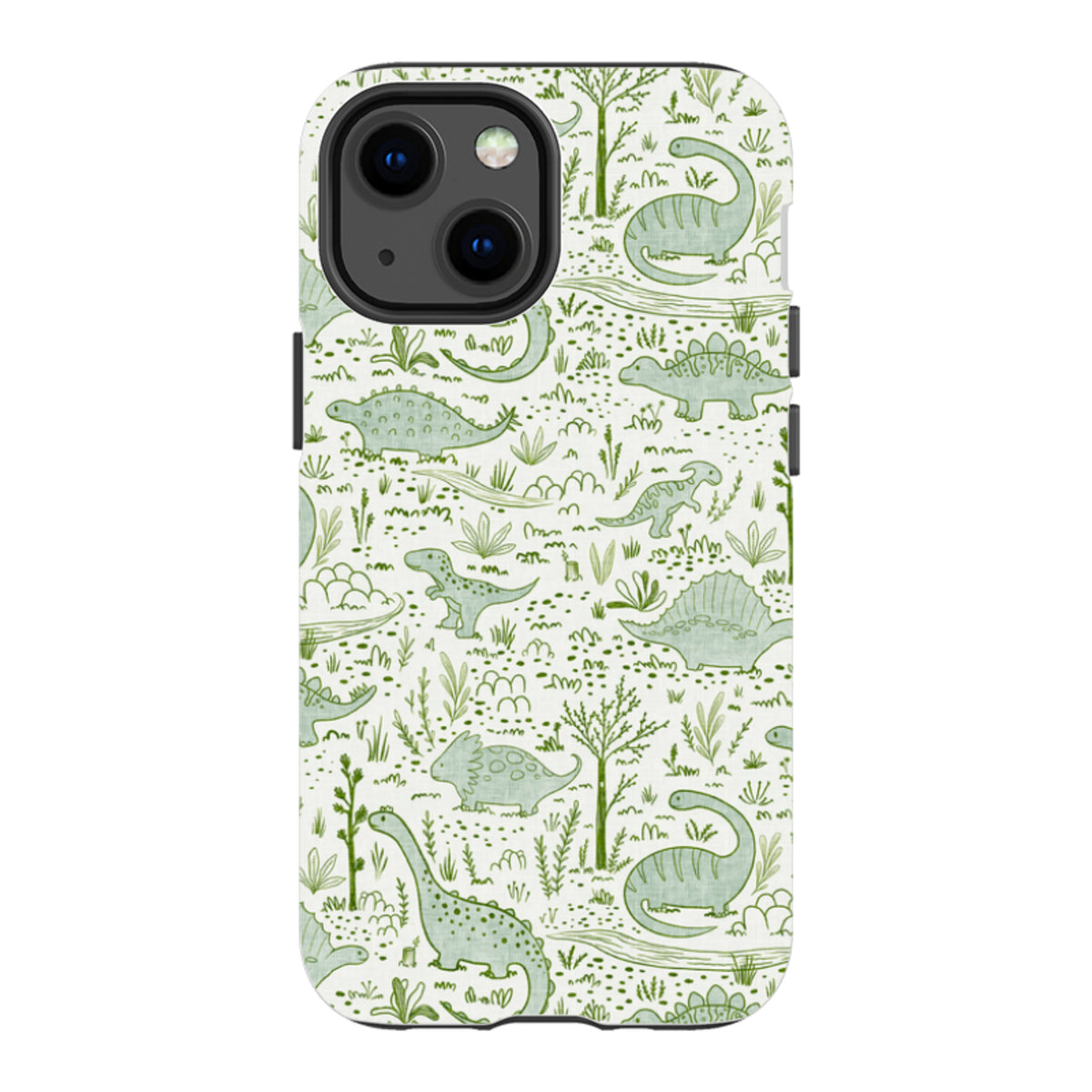 iPhone Tough Case - Dinosaur line green By Katherine Quinn