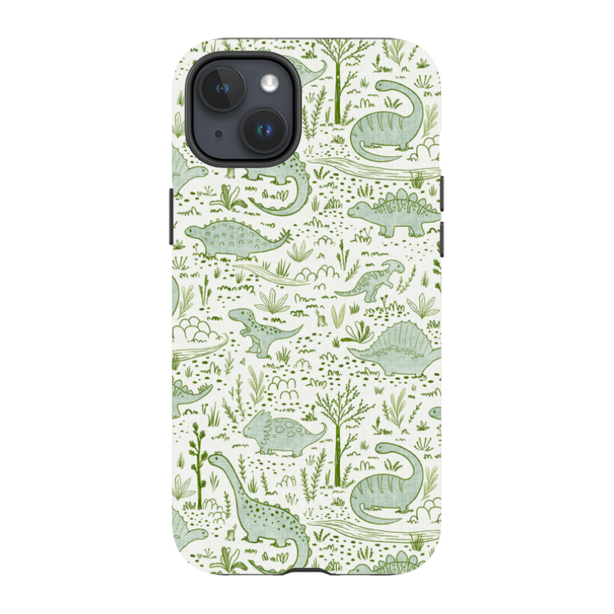 iPhone Tough Case - Dinosaur line green By Katherine Quinn