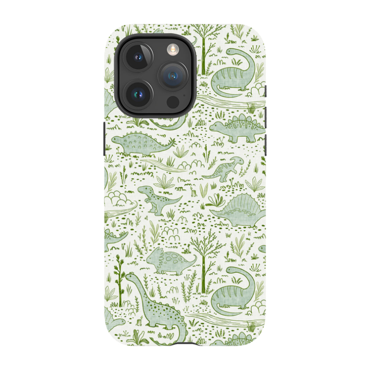 iPhone Tough Case - Dinosaur line green By Katherine Quinn