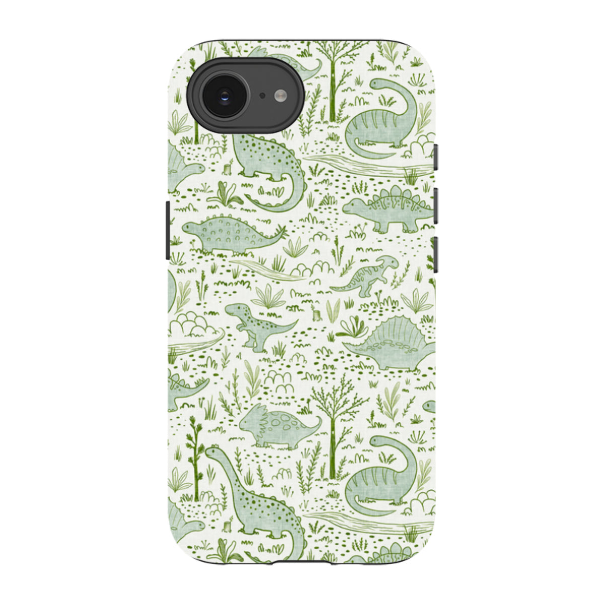 iPhone Tough Case - Dinosaur line green By Katherine Quinn