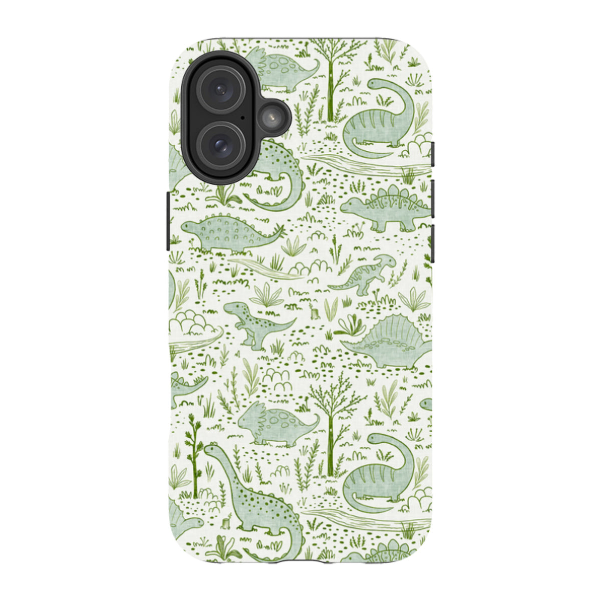 iPhone Tough Case - Dinosaur line green By Katherine Quinn