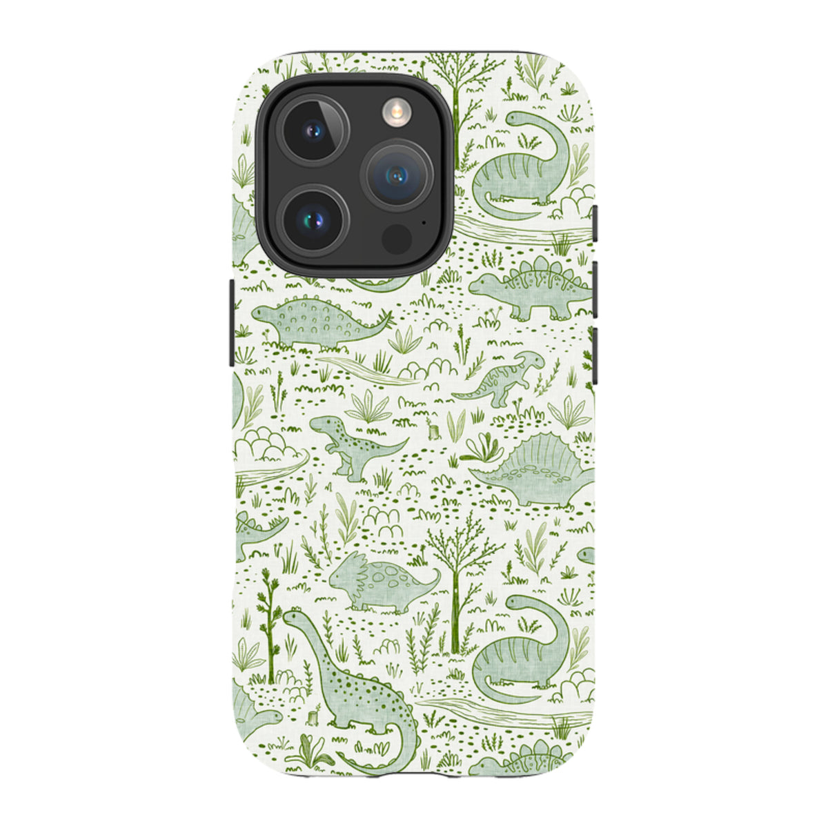 iPhone Tough Case - Dinosaur line green By Katherine Quinn