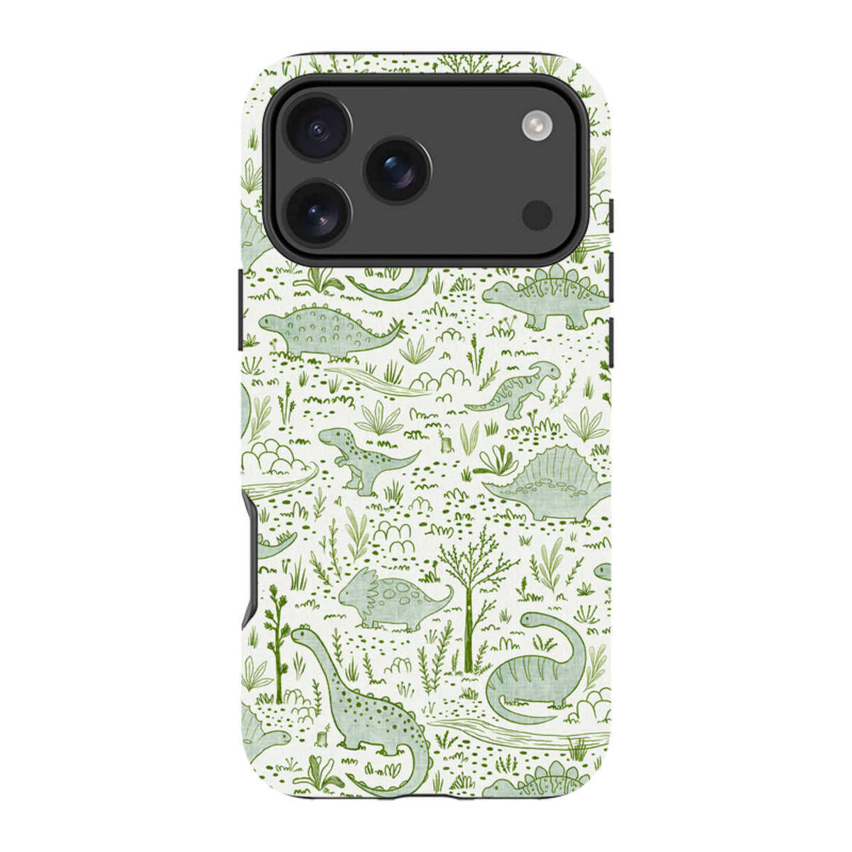 iPhone Tough Case - Dinosaur line green By Katherine Quinn