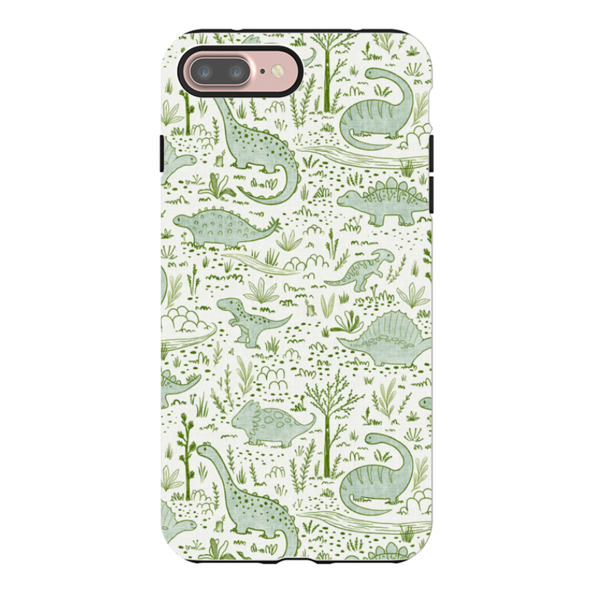 iPhone Tough Case - Dinosaur line green By Katherine Quinn