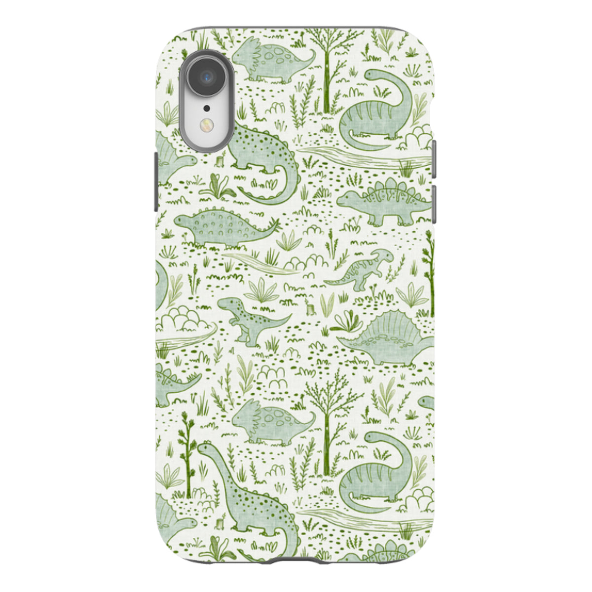 iPhone Tough Case - Dinosaur line green By Katherine Quinn
