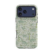 iPhone Tough Case - Dinosaur line green By Katherine Quinn