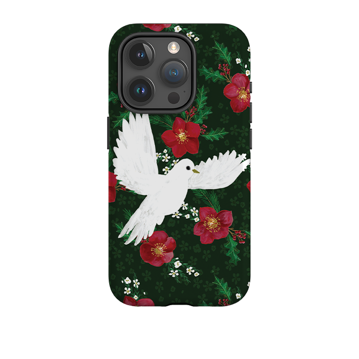 iPhone Tough Case - Dove and Floral By Abby Jacobs