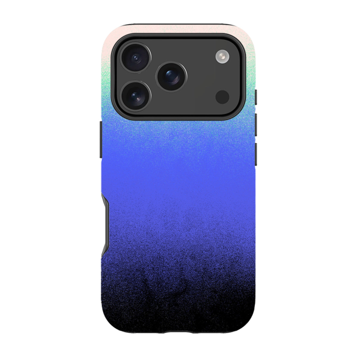iPhone Tough Case in Dusk Haze featuring a vibrant blue to black gradient design with a protective dual-layer finish.