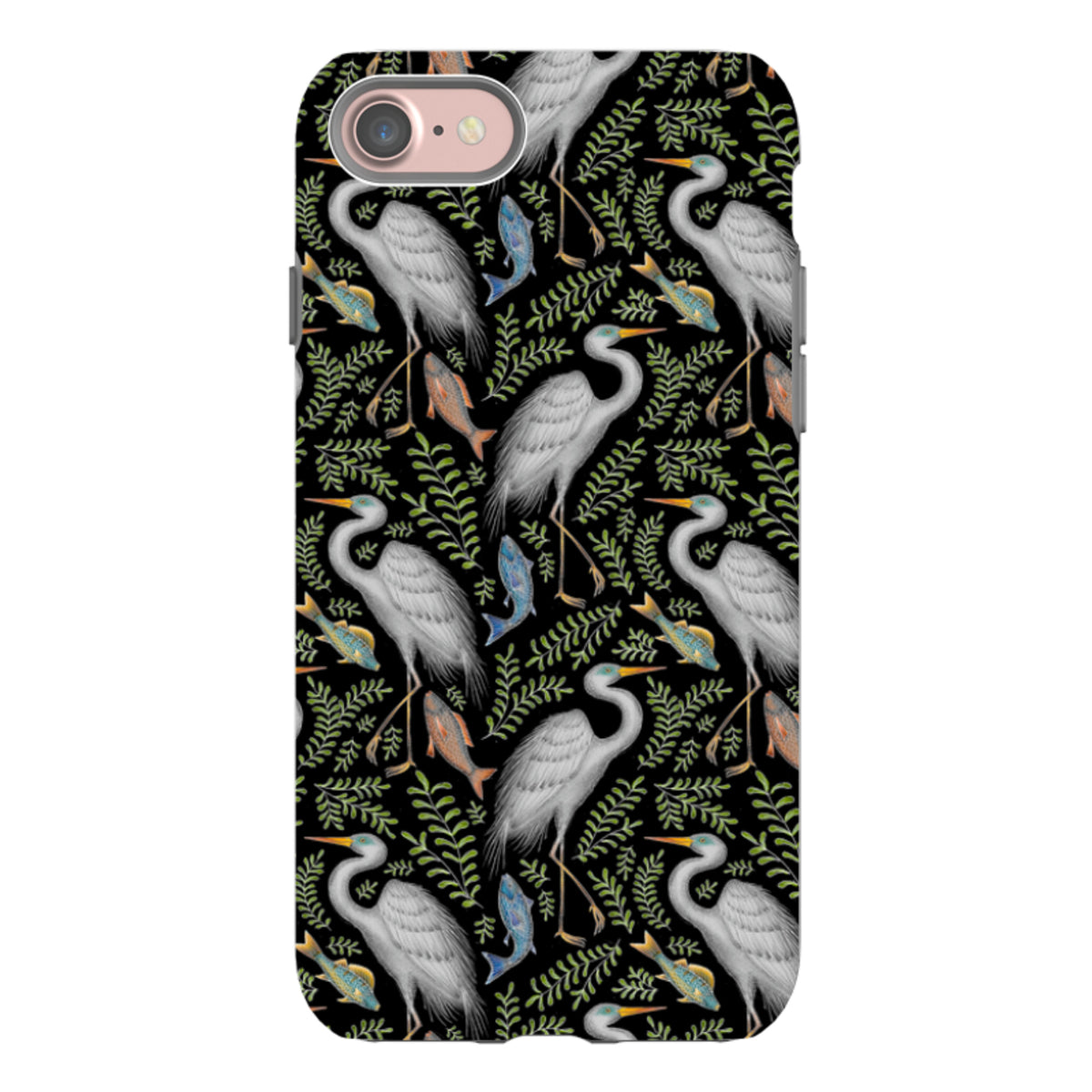 iPhone Tough Case - Egret Pattern By Catherine Rowe