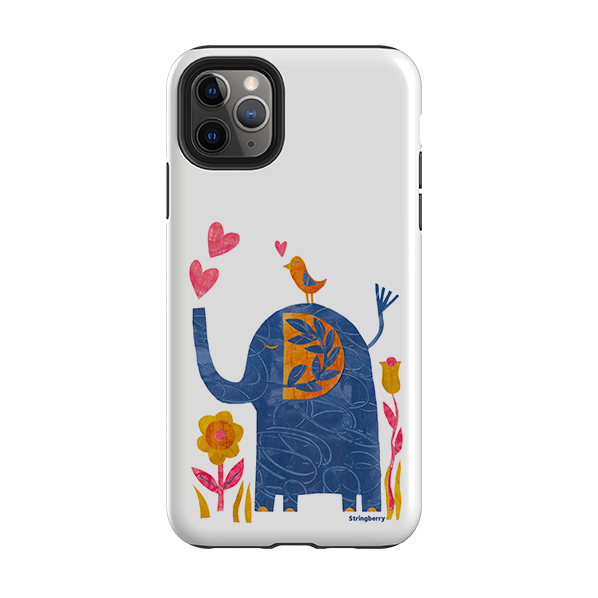iPhone Tough Case - Elephant In Love By Tracey English