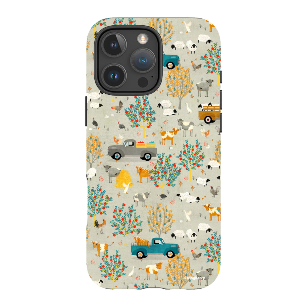 iPhone Tough Case - Farm Life Grey By Katherine Quinn
