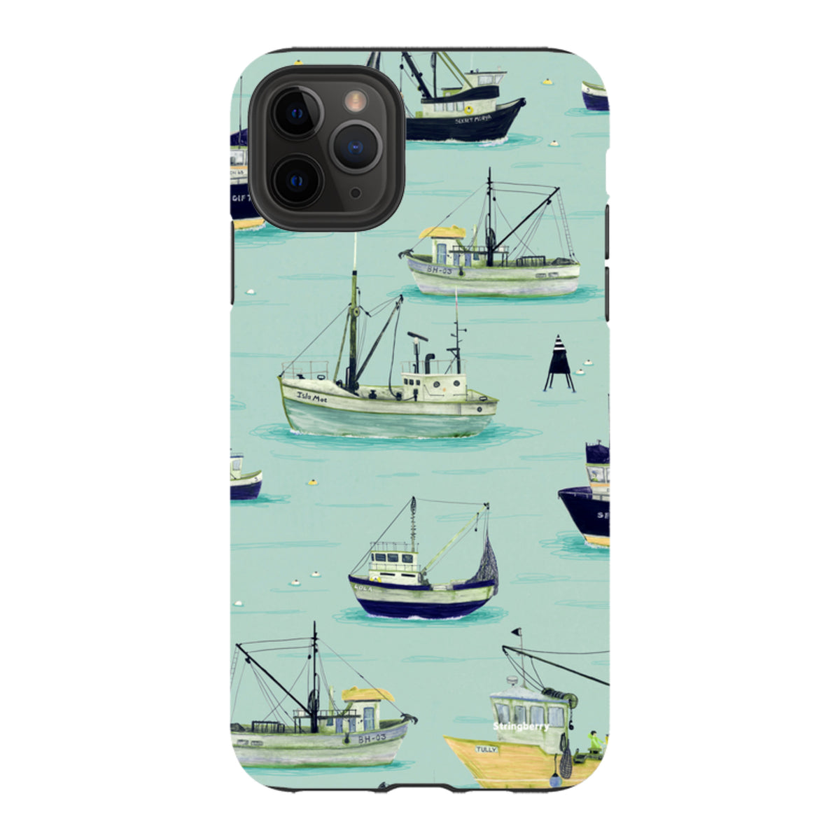 iPhone Tough Case - Fishing Boats Blue By Katherine Quinn