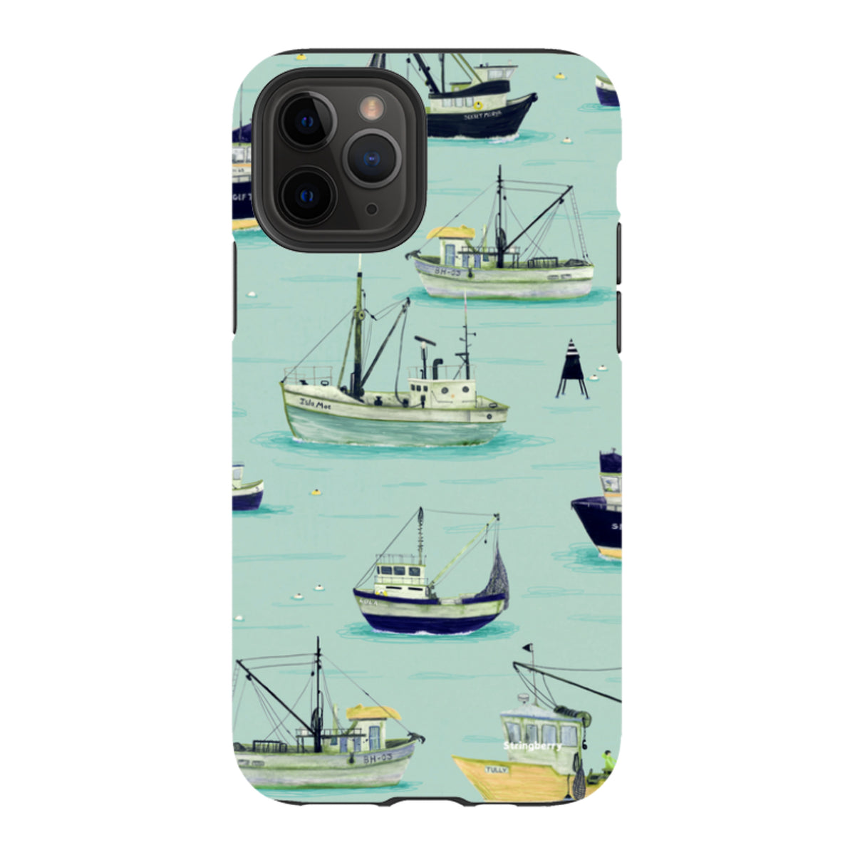 iPhone Tough Case - Fishing Boats Blue By Katherine Quinn