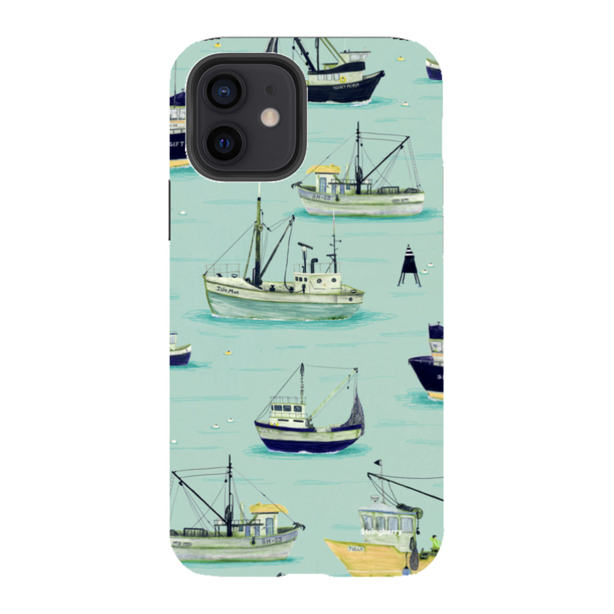 iPhone Tough Case - Fishing Boats Blue By Katherine Quinn