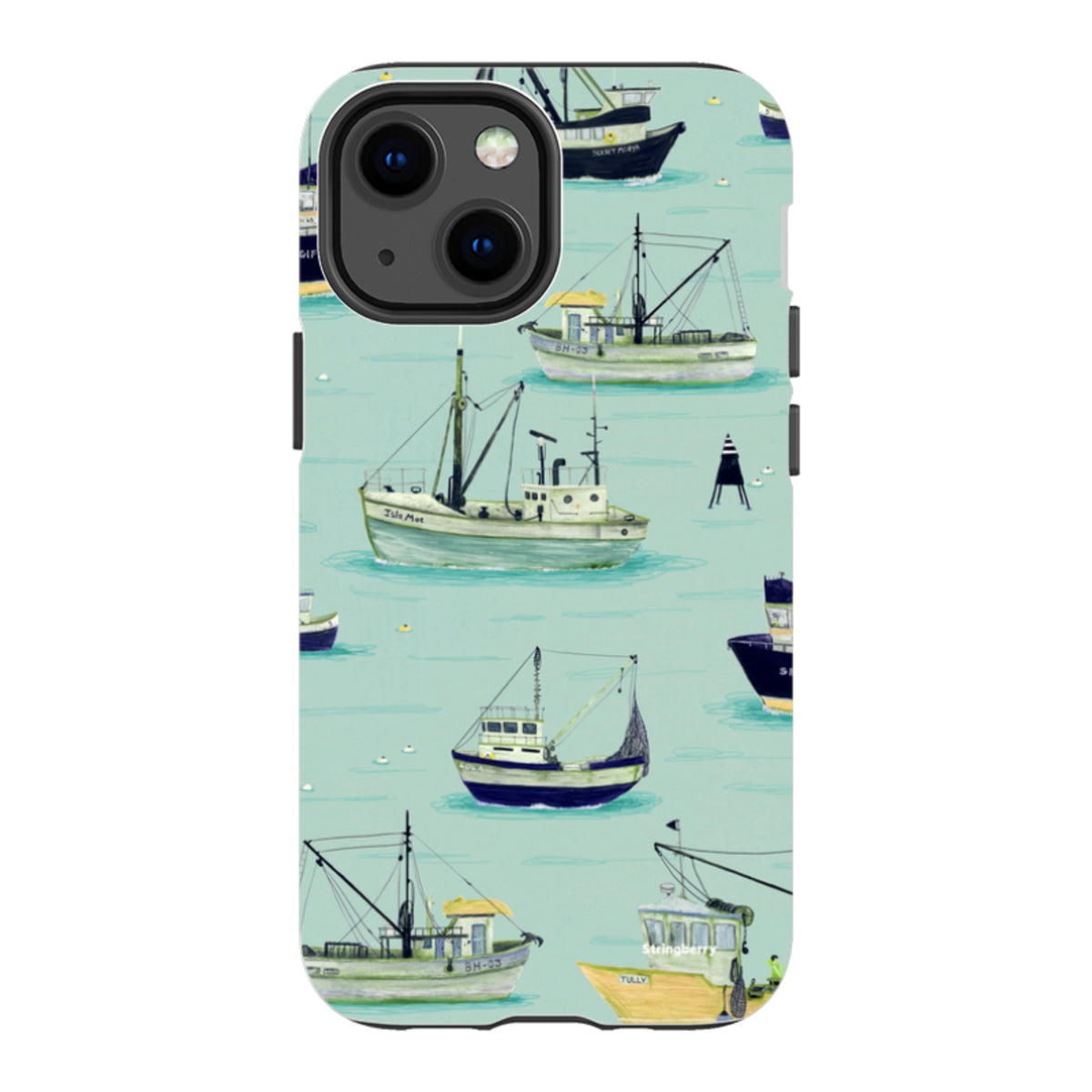 iPhone Tough Case - Fishing Boats Blue By Katherine Quinn
