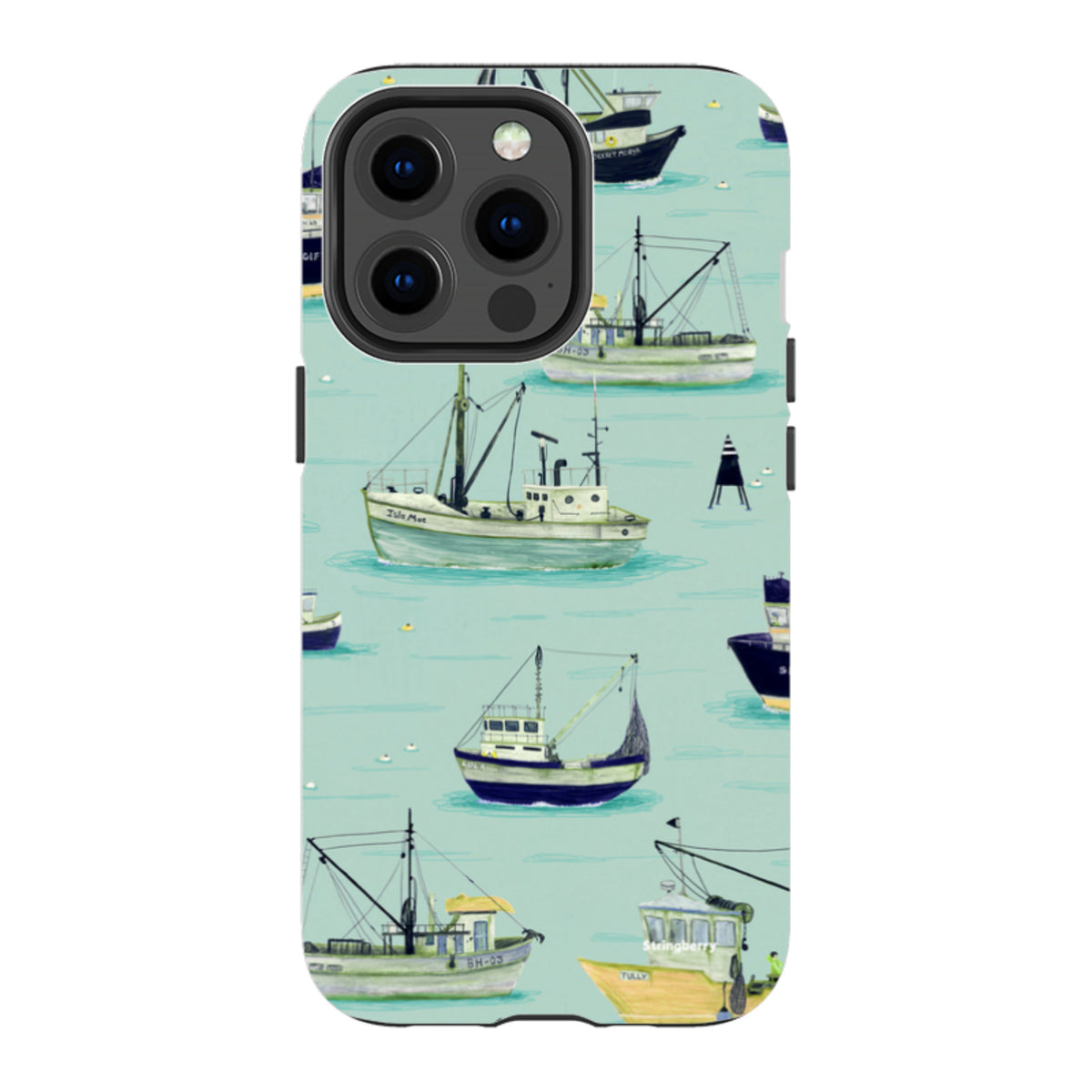 iPhone Tough Case - Fishing Boats Blue By Katherine Quinn