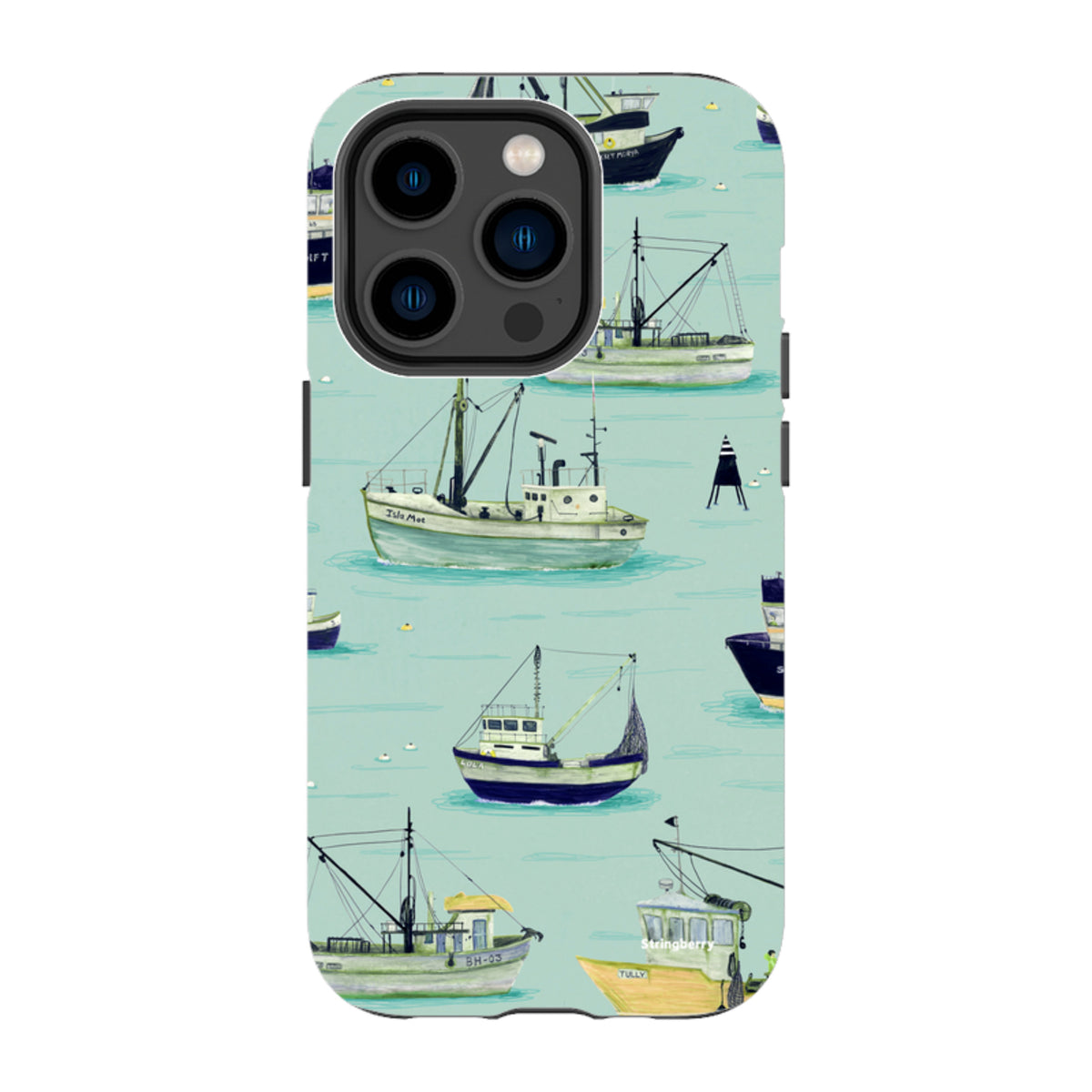 iPhone Tough Case - Fishing Boats Blue By Katherine Quinn