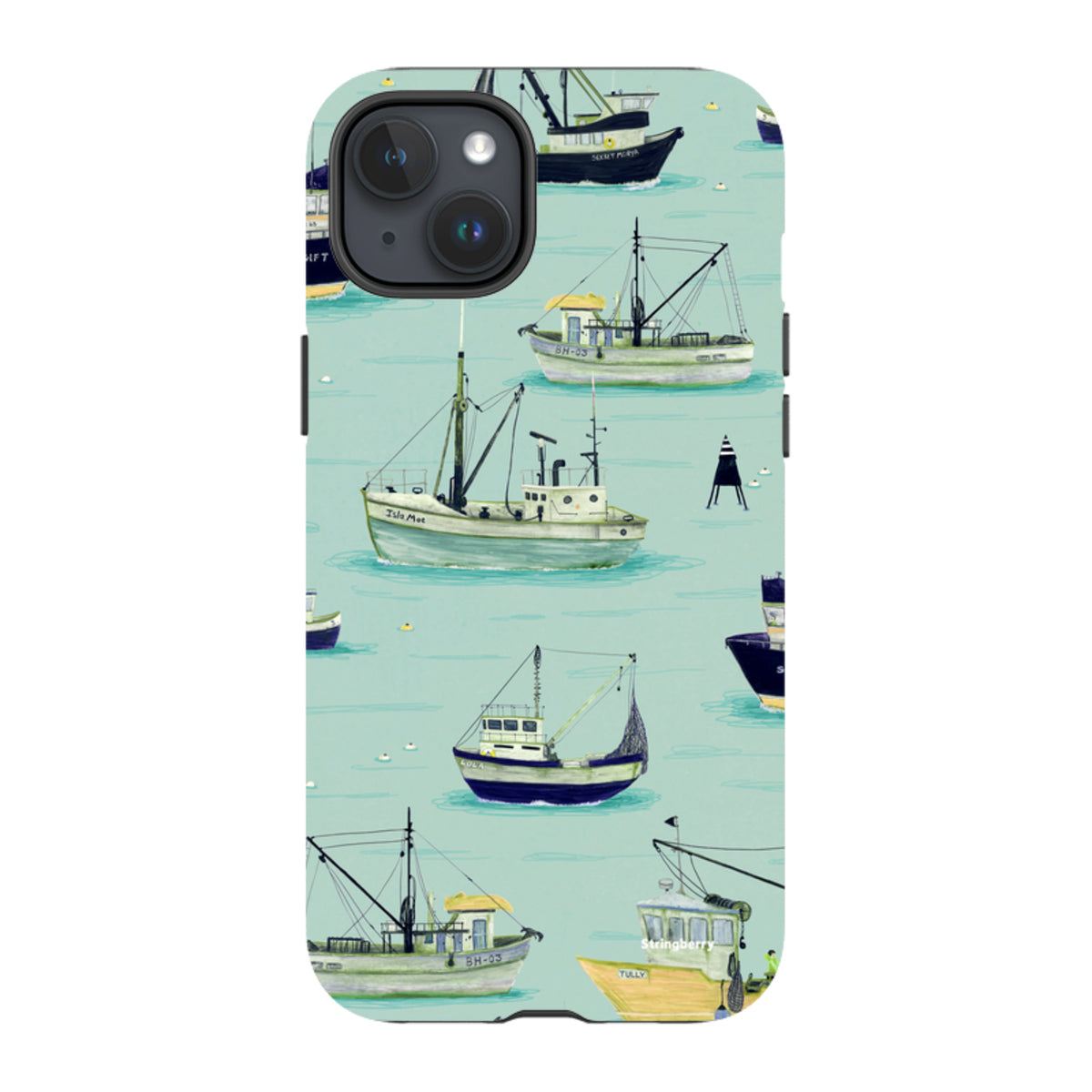 iPhone Tough Case - Fishing Boats Blue By Katherine Quinn