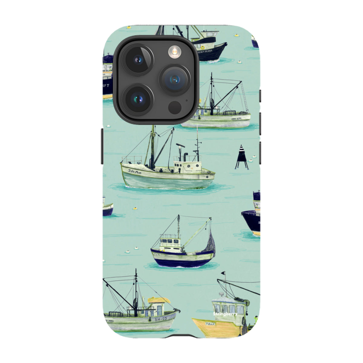 iPhone Tough Case - Fishing Boats Blue By Katherine Quinn