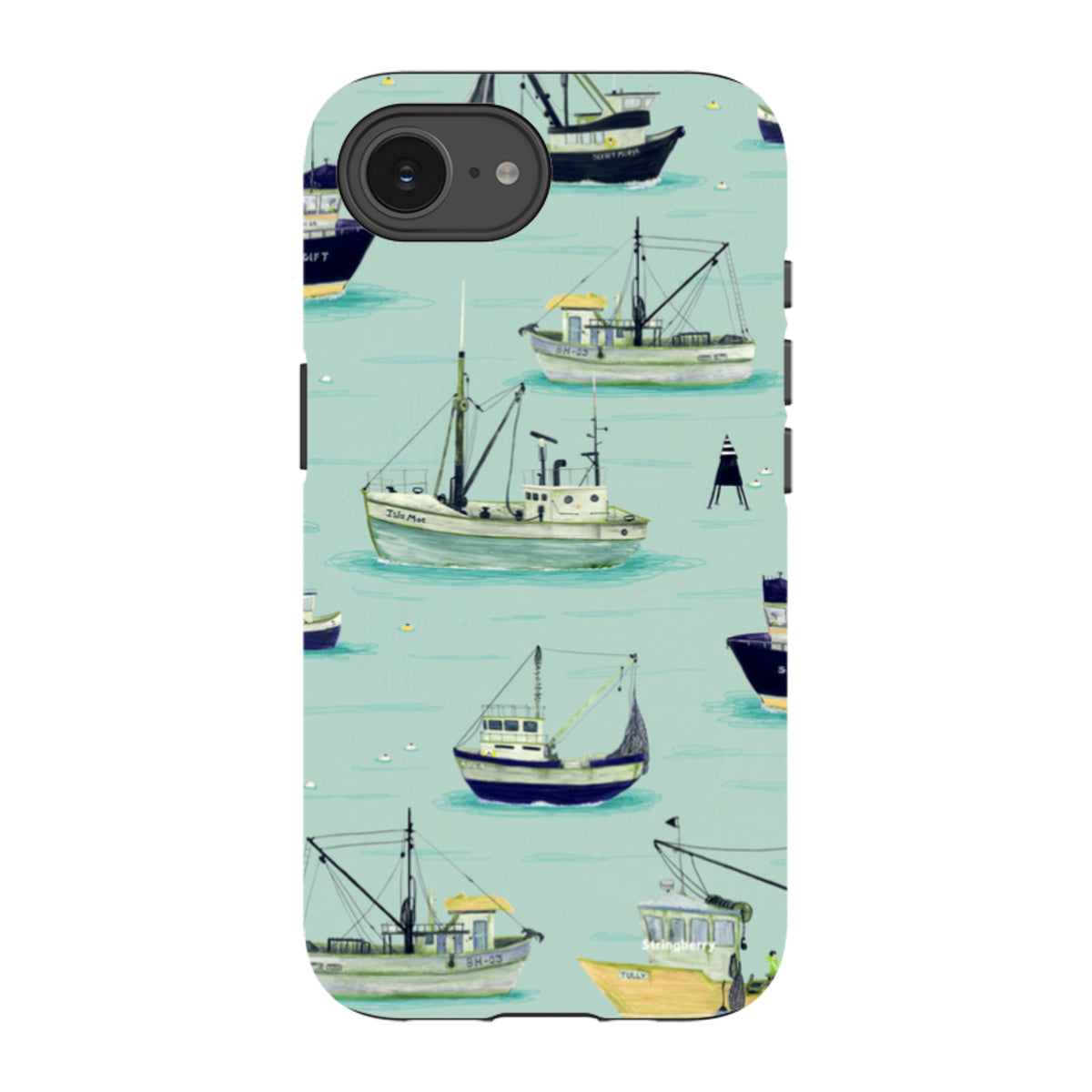 iPhone Tough Case - Fishing Boats Blue By Katherine Quinn