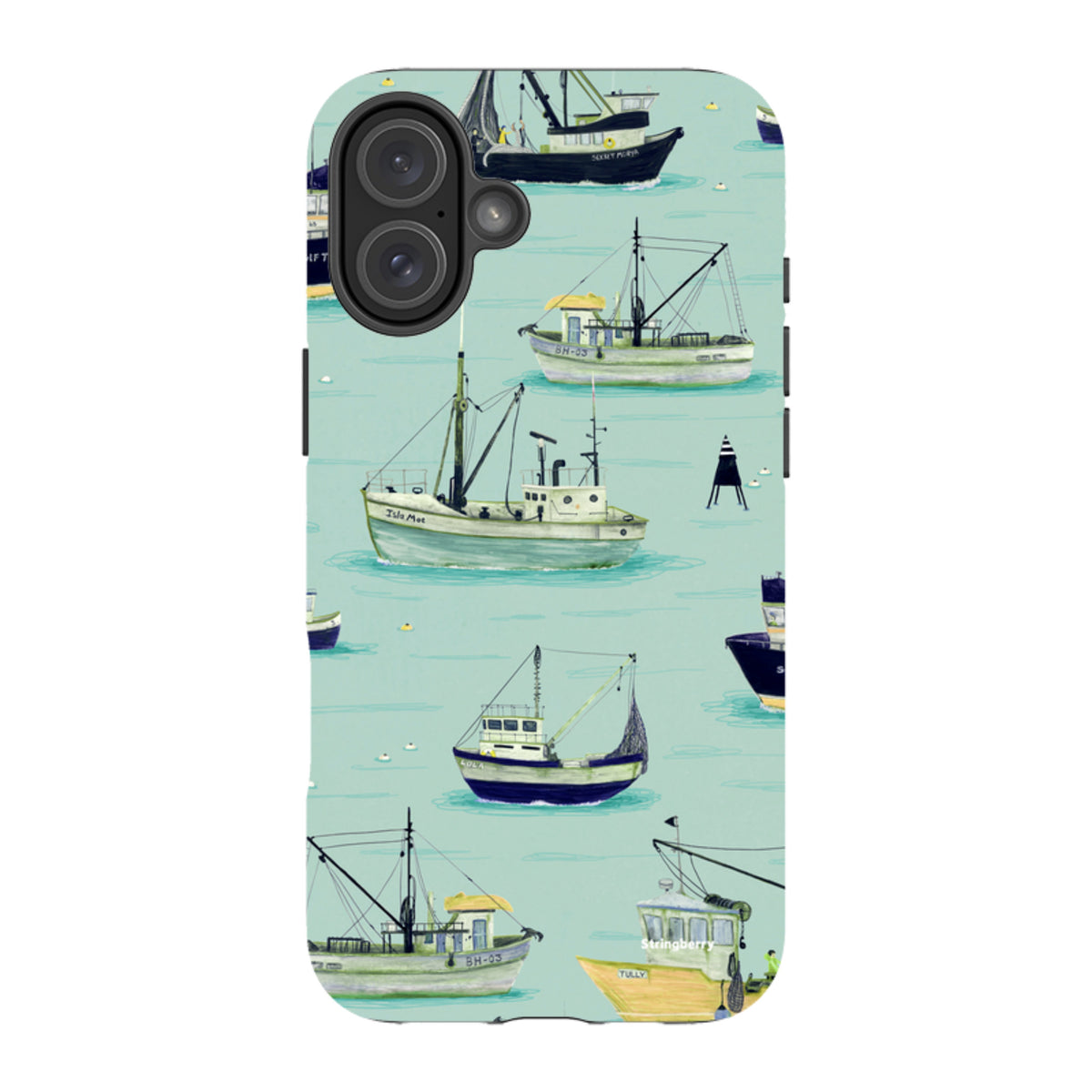 iPhone Tough Case - Fishing Boats Blue By Katherine Quinn