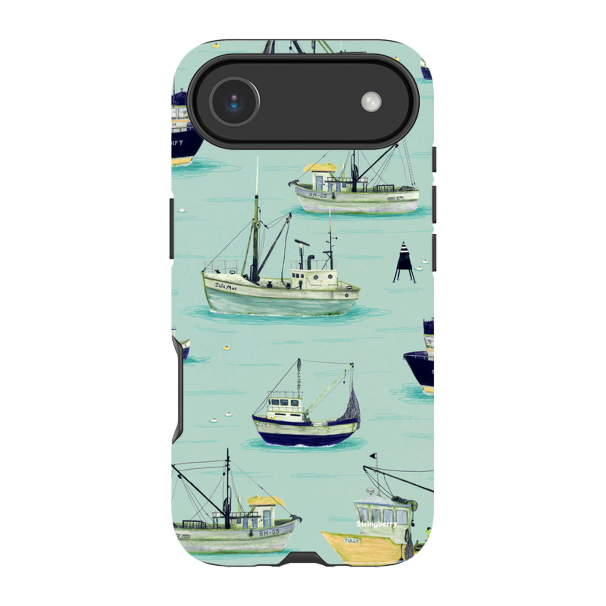 iPhone Tough Case - Fishing Boats Blue By Katherine Quinn