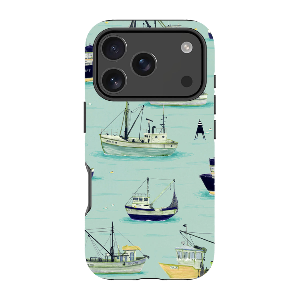 iPhone Tough Case - Fishing Boats Blue By Katherine Quinn