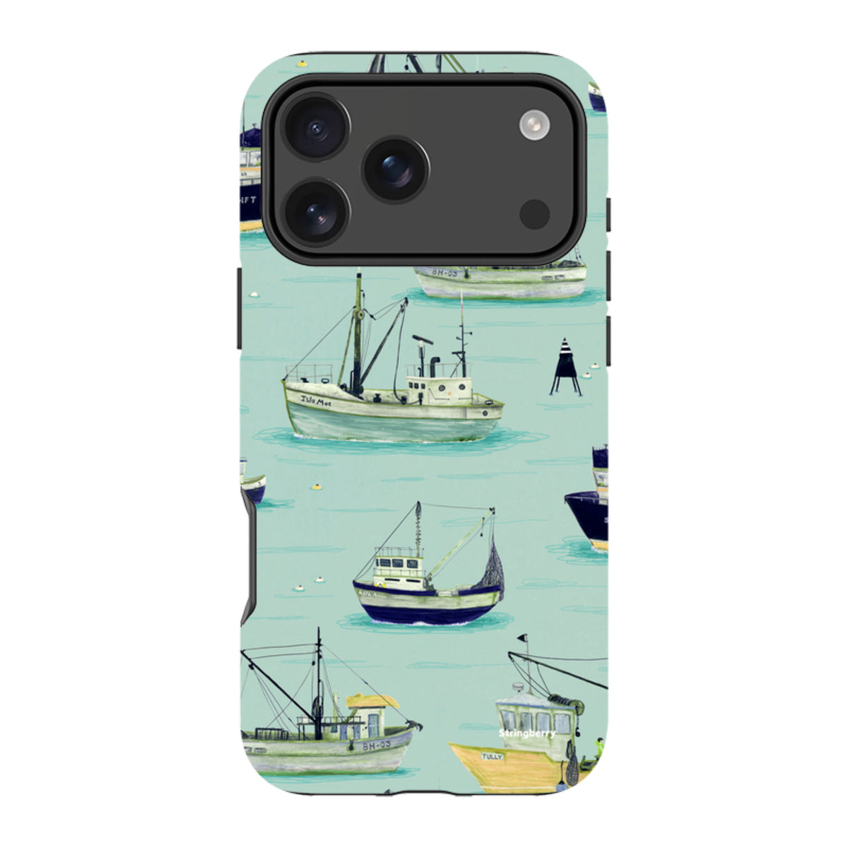 iPhone Tough Case - Fishing Boats Blue By Katherine Quinn