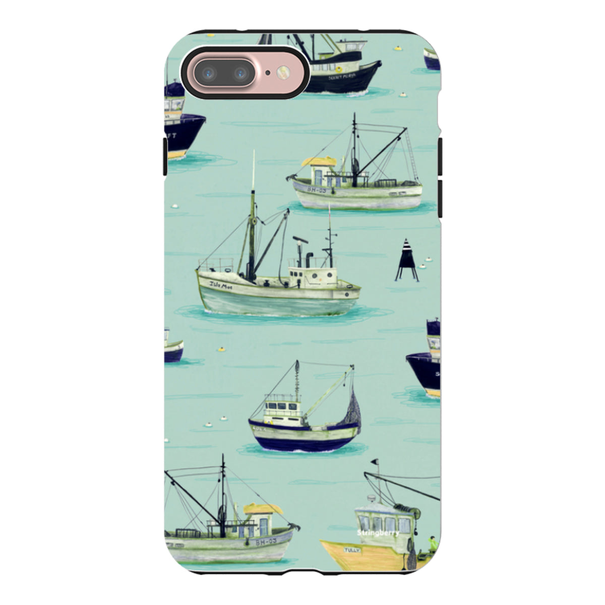 iPhone Tough Case - Fishing Boats Blue By Katherine Quinn