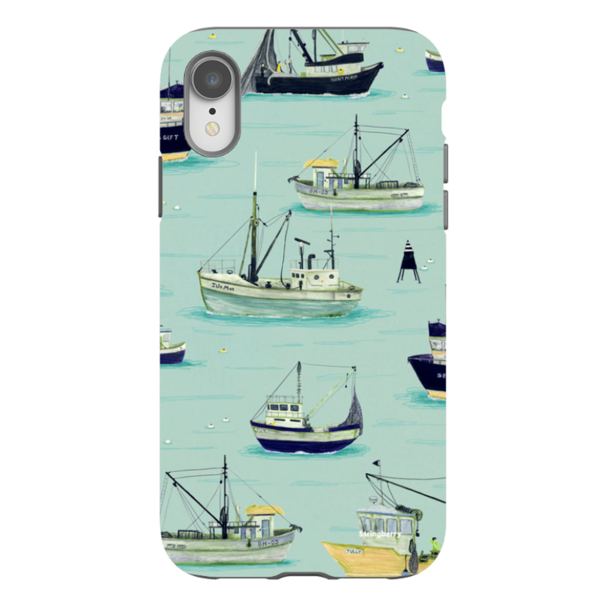 iPhone Tough Case - Fishing Boats Blue By Katherine Quinn