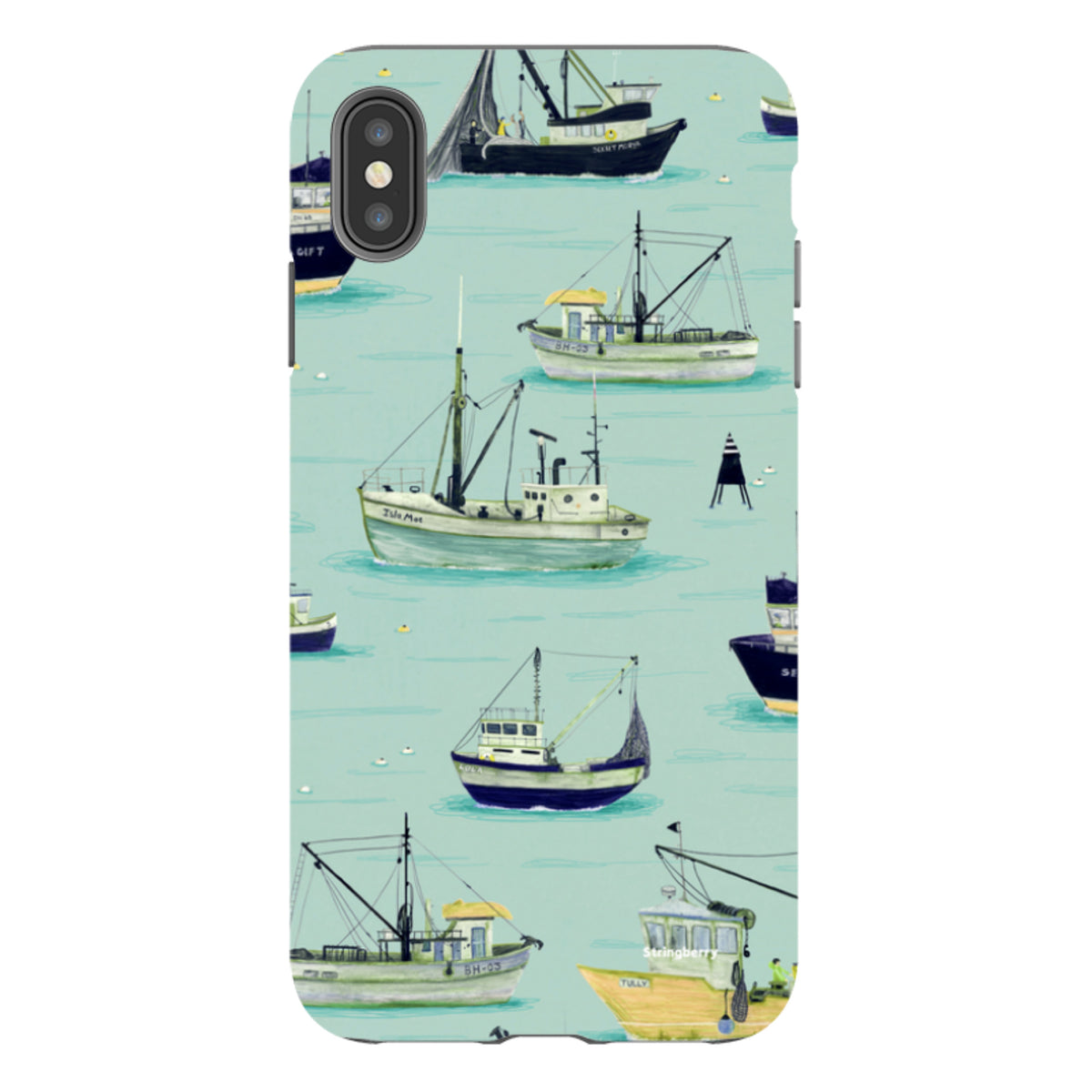 iPhone Tough Case - Fishing Boats Blue By Katherine Quinn