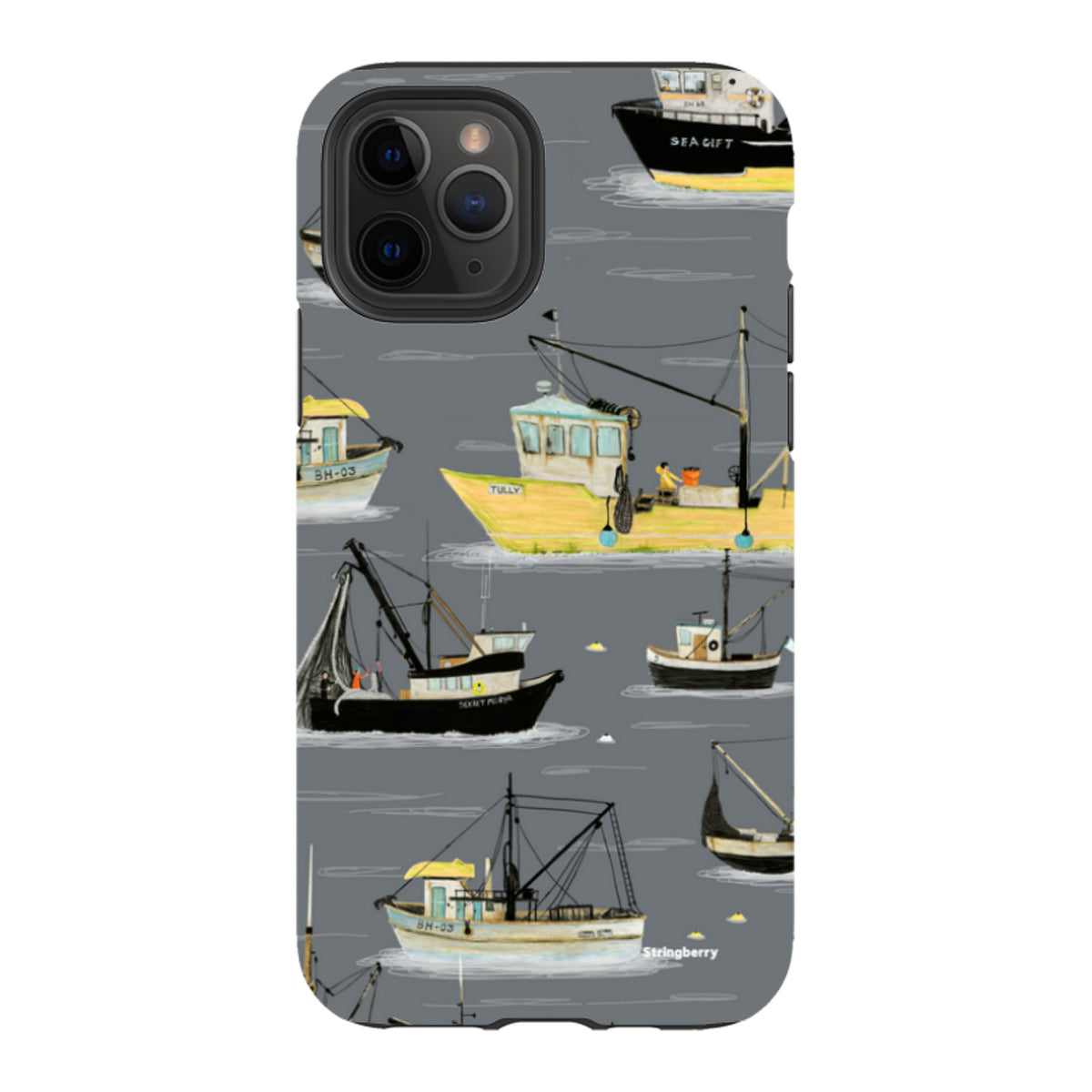 iPhone Tough Case - Fishing Boats Grey By Katherine Quinn