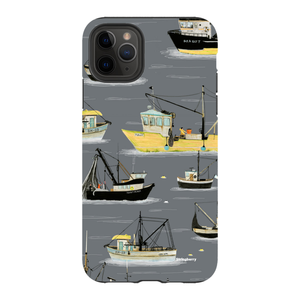 iPhone Tough Case - Fishing Boats Grey By Katherine Quinn