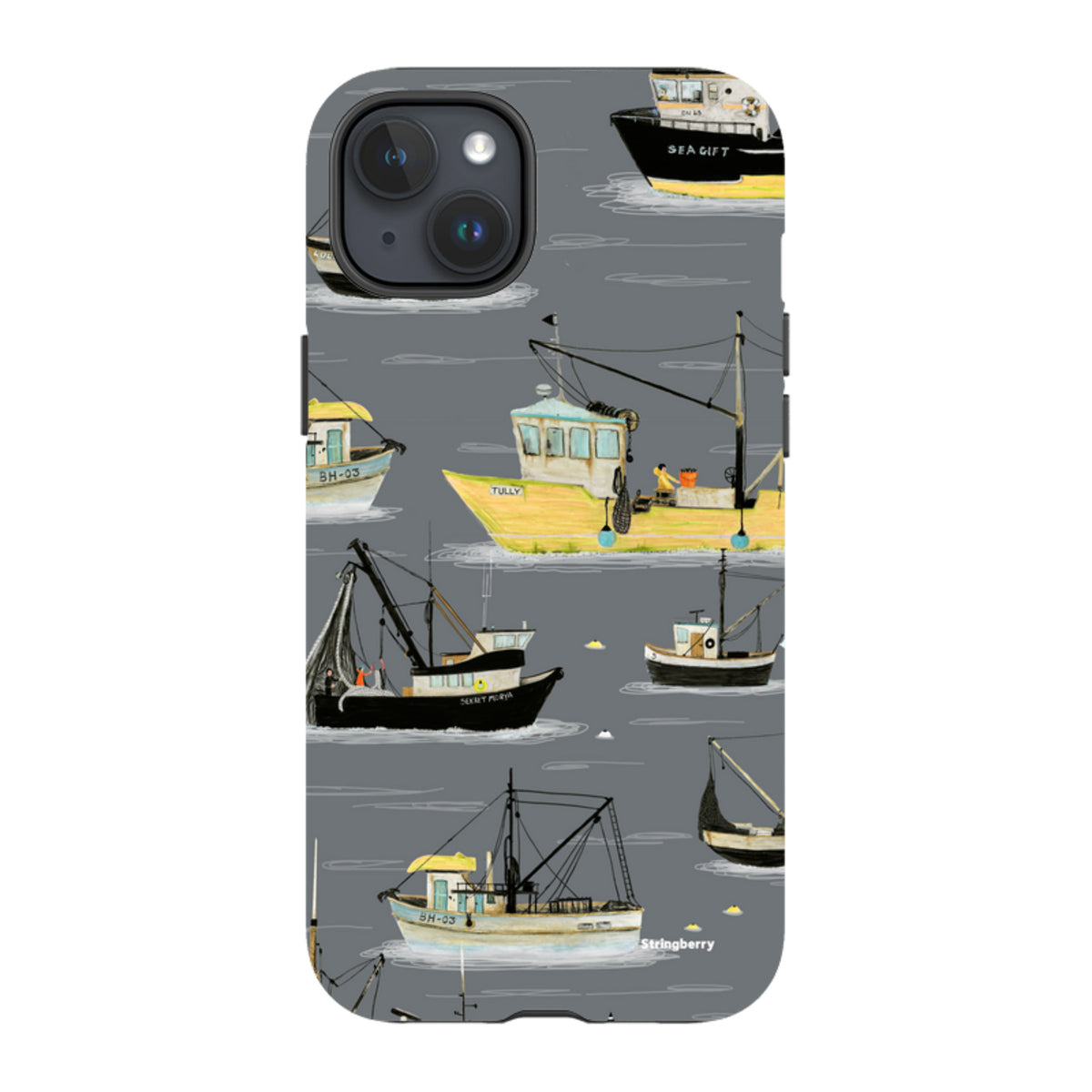 iPhone Tough Case - Fishing Boats Grey By Katherine Quinn