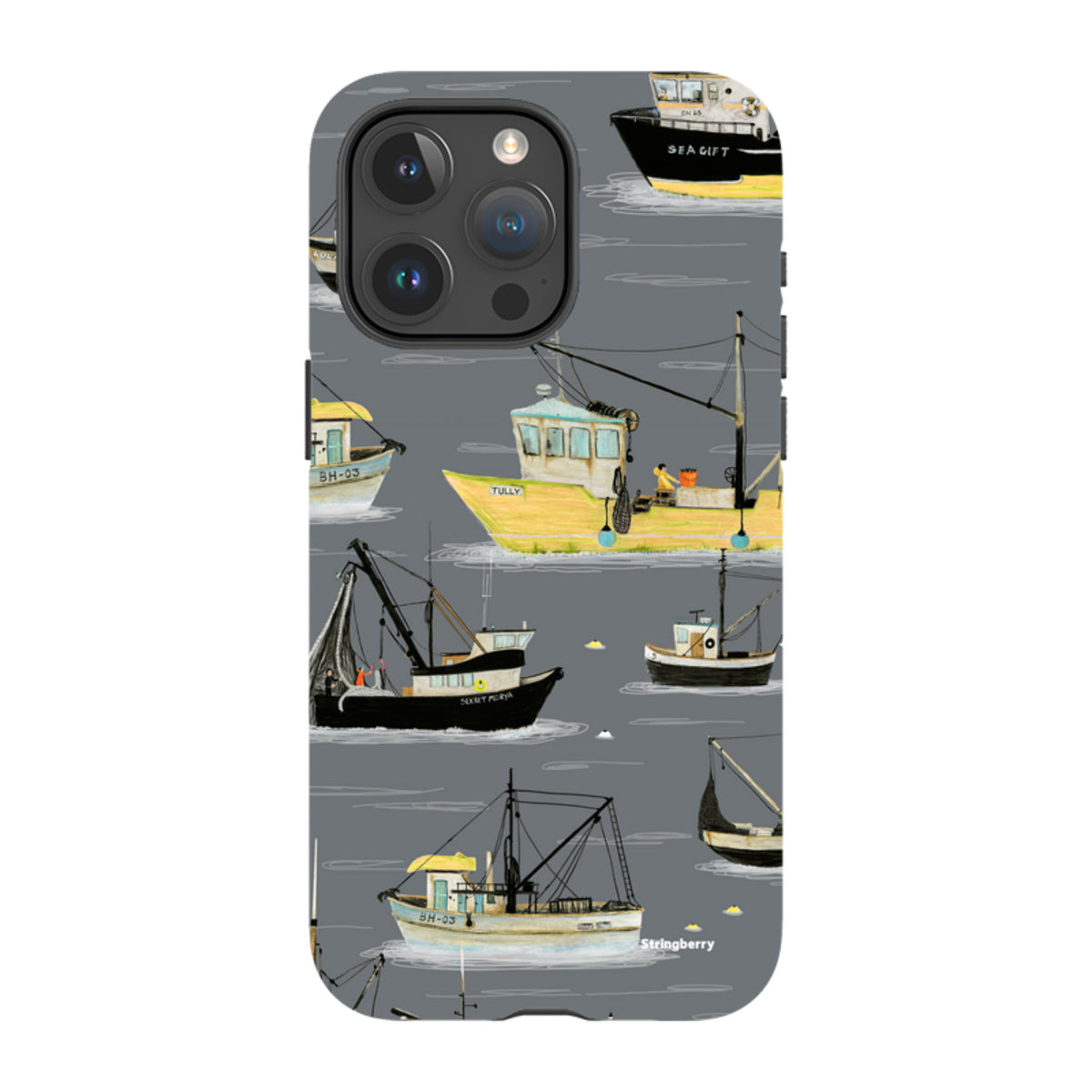 iPhone Tough Case - Fishing Boats Grey By Katherine Quinn