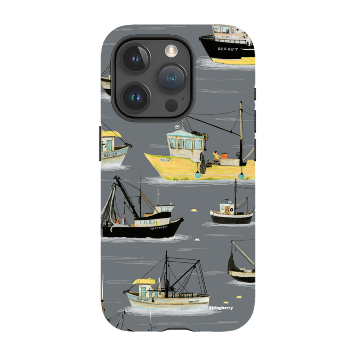 iPhone Tough Case - Fishing Boats Grey By Katherine Quinn