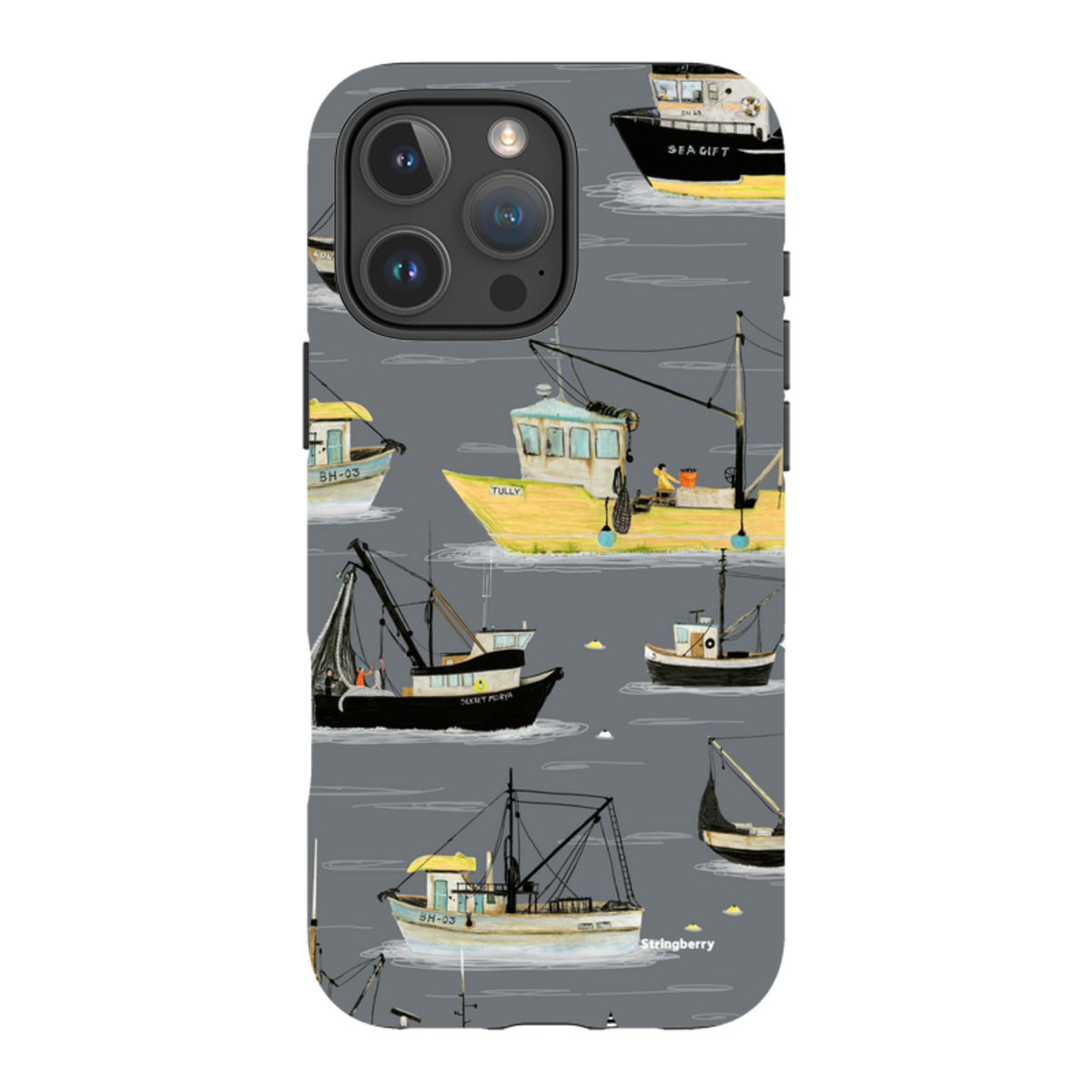 iPhone Tough Case - Fishing Boats Grey By Katherine Quinn